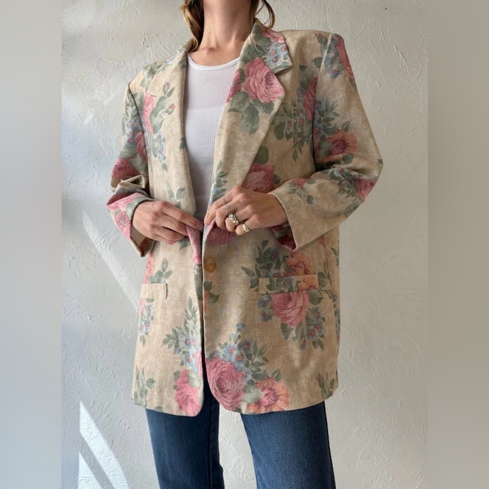 Vintage Sag Harbor Floral Blazer